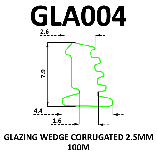 GLA004 Wedge Corrugated 2.5mm Gasket 100m Roll